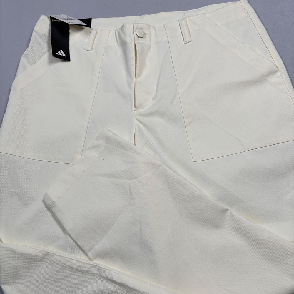 Adidas Go-To Prog Pant Mens 36x32 Ivory Loose Fit Straight Leg Golf IQ2966 NWT